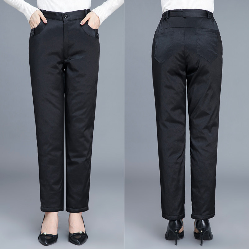 羽绒裤女外穿高腰加厚白鸭绒女士保暖修身显瘦中老年加绒棉裤冬季,淘宝优惠券,粉丝福利购,淘宝优惠卷