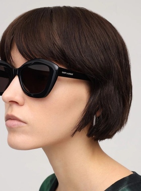 小红书网红款象牙白多边形墨镜女