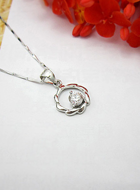 925银项链女锁骨四叶草幸运