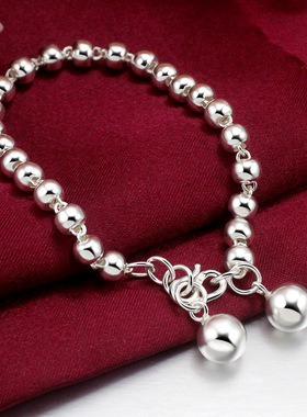 纯银饰品手串铃铛女士款佛珠