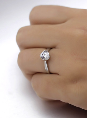 s925银戒指高仿真钻石女送女朋友