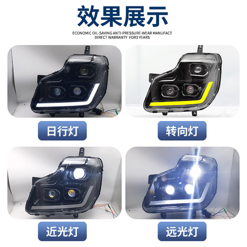 适用于东风天龙大灯总成 大力神VL改装超亮日行灯双透镜LED前大灯 - 图1