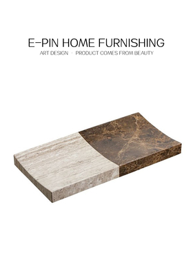 森度软装样板间卫浴摆件浴室装饰托盘大理石拼色香薰组合卫生间