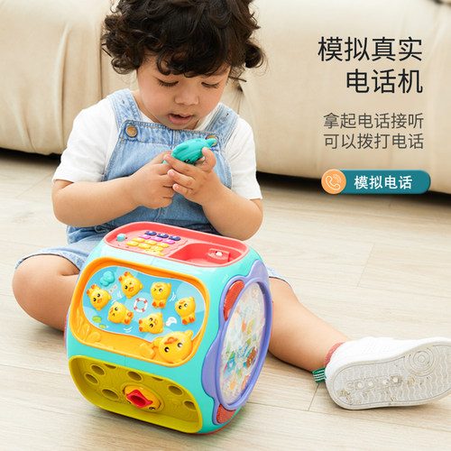 婴儿手拍鼓儿童早教益智玩具拍拍鼓6-12个月0-1岁宝宝2音乐六面体 - 图3