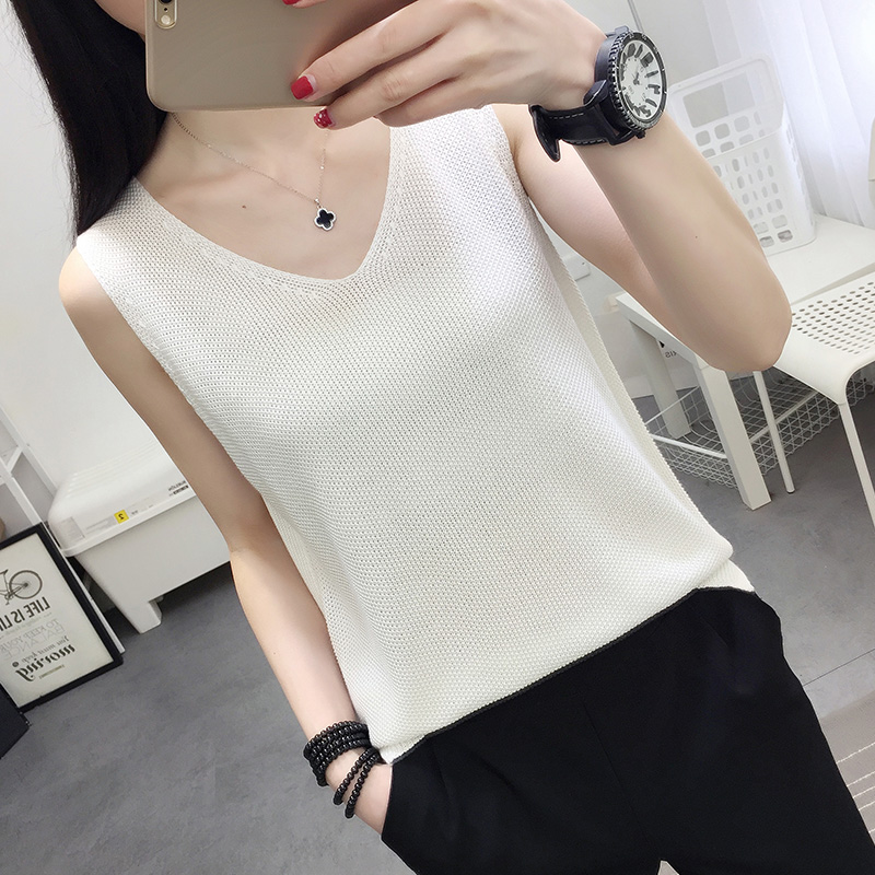 新款秋季冰丝内搭吊带薄宽松打底衫 诺威羊背心吊带