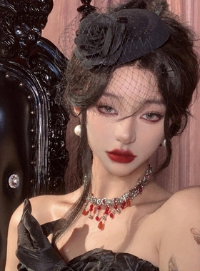 万圣节头饰小礼帽项链组合套装