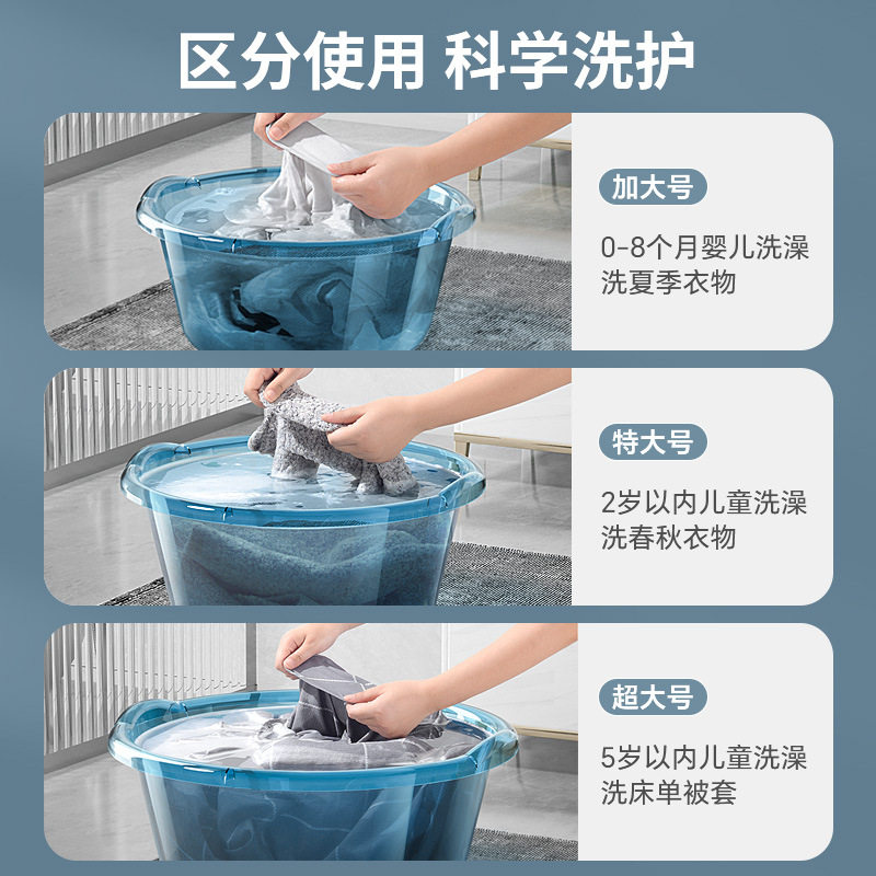 水晶钢化盆洗脸盆家用透明学生宿舍大号洗衣盆婴儿脚盆厨房洗菜盆,淘宝优惠券,粉丝福利购,淘宝优惠卷