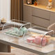 Flip lid tea set storage box transparent wine glass