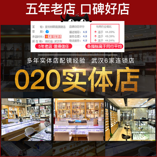 康视顿眼镜近视超薄1.74非球面高度防雾防蓝光变色镜片1.67眼镜片 - 图2