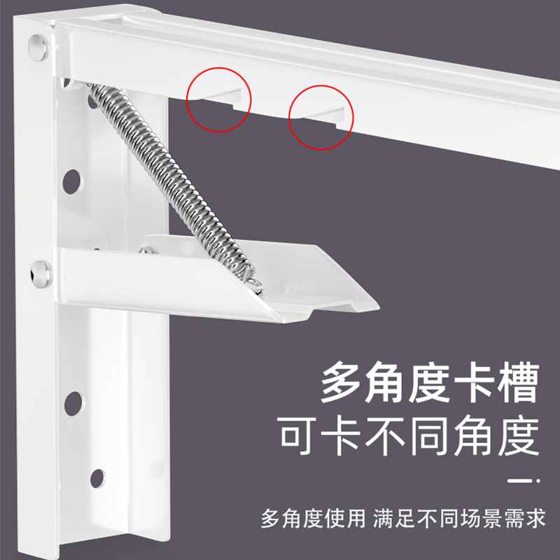 墙上可折叠活动伸缩隔板置物架加厚三角架层板托架直角多角度支架 - 图2