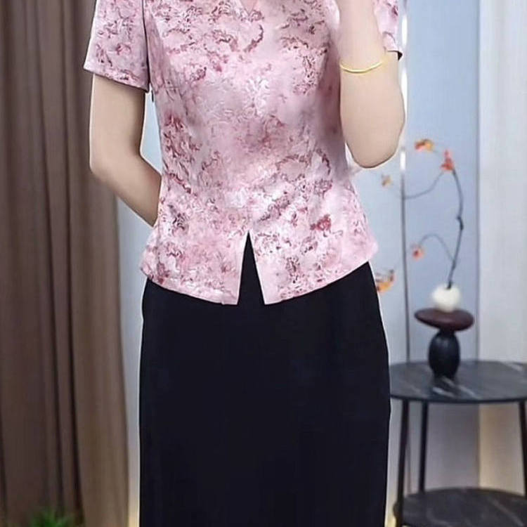 高级冰丝缎连衣裙2025夏季新款气质显瘦国风新中式假两件套装裙子 - 图3