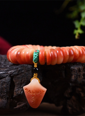 天然骆驼骨原创猪大肠满血手串