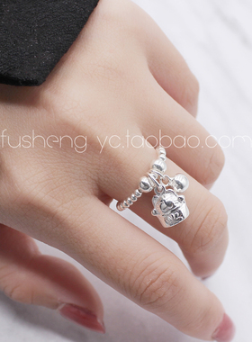 s925纯银戒指银珠吊坠银饰品学生