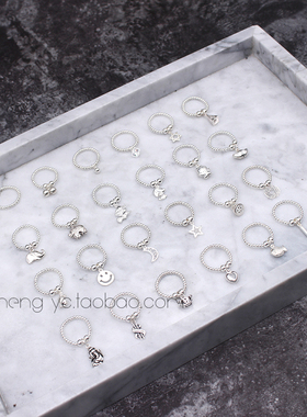 s925990纯银指环手工女抖音同款