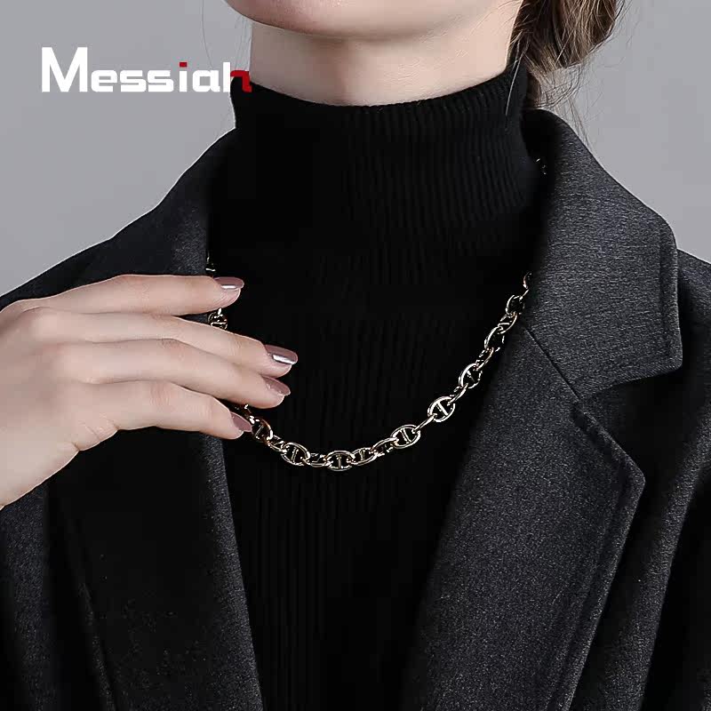 时尚夸张大金链子2020新款女锁骨链 米赛亚项链