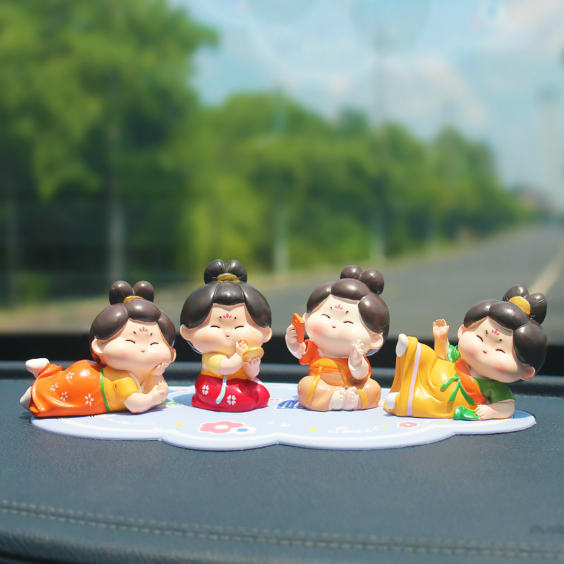 唐仕女摆件车载古风娃娃汽车装饰品西安洛阳文创纪念品车内饰品女