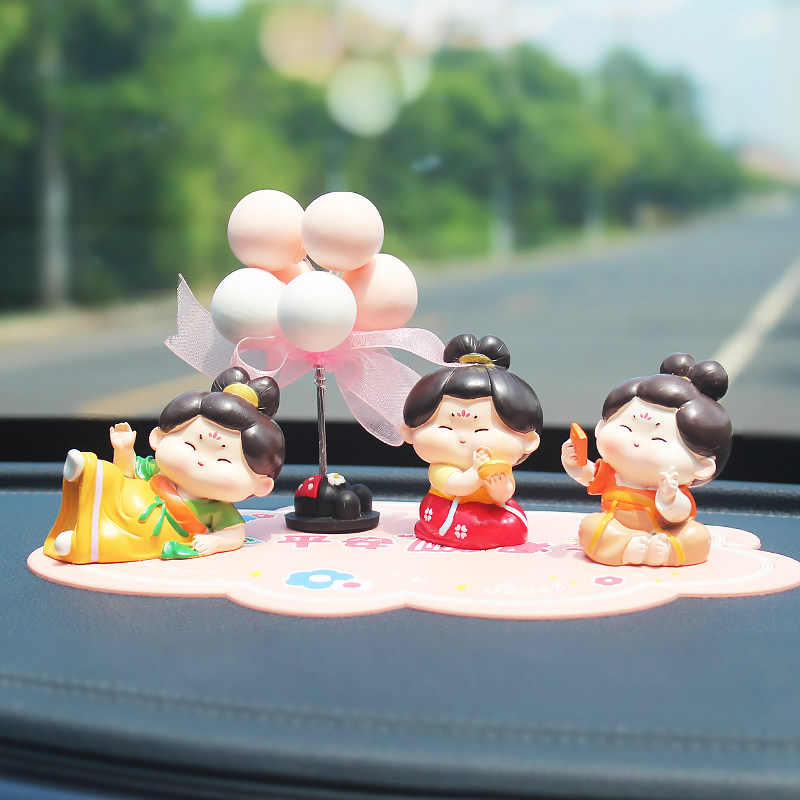 唐仕女摆件车载古风娃娃汽车装饰品西安洛阳文创纪念品车内饰品女