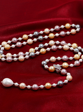 天然深海贝壳珍珠项链高档毛衣链