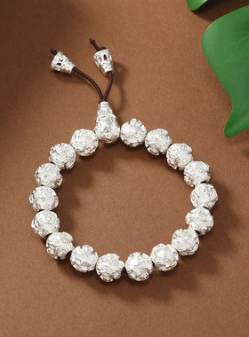 复古六字真言个性梵文手串链盘玩