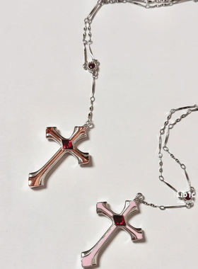 新款魔鬼恋人小森唯十字架项链吊坠游戏动漫周边二次元锁骨链礼物