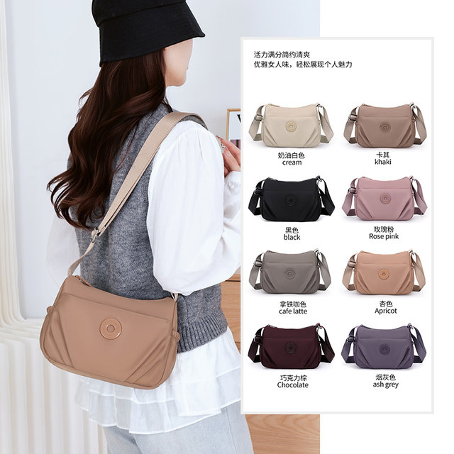 Lightweight Nylon Multi-Pocket Dumpling Crossbody Bag