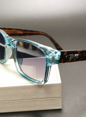 粗矿墨镜男可配近视太阳镜透明灰框绿色渐进色复古方形潮开车茶色