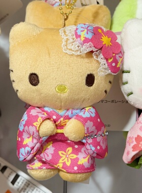 三丽鸥kitty黑皮和服抹茶挂件