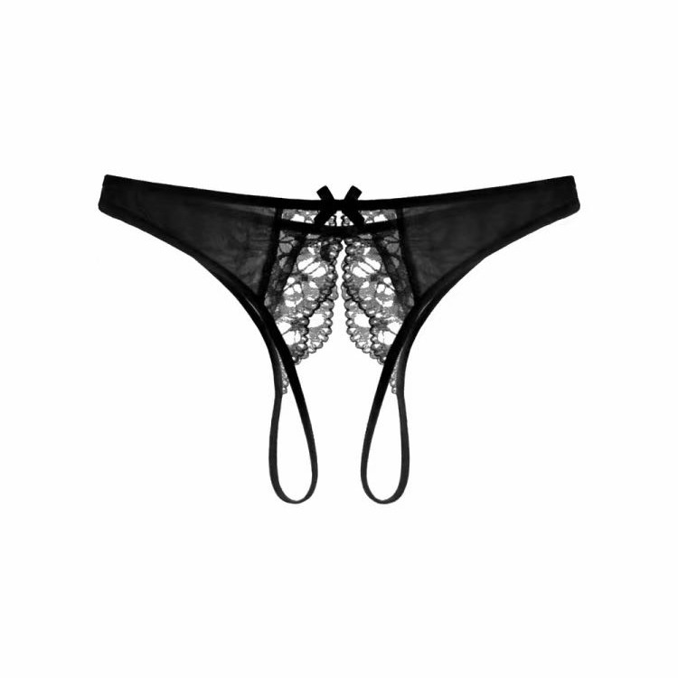 性感情调蕾丝丁字裤免脱低腰超薄法式纯欲透气诱惑火辣开档内裤女,淘宝优惠券,粉丝福利购,淘宝优惠卷
