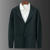 Демисезонный трикотажный комплект, рубашка, костюм, мужской осенний свитер, имитация рубашки, свободный крой, коллекция 2022