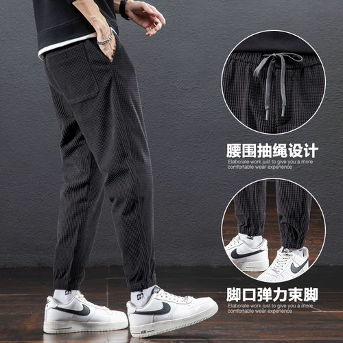 Демисезонные спортивные вельветовые штаны, фонарь, мужские повседневные брюки