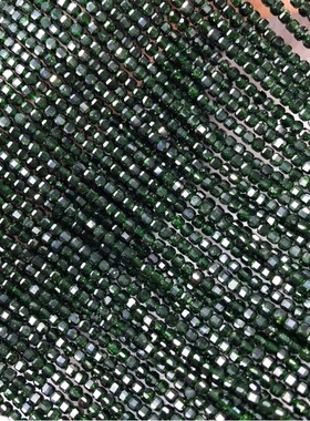 绿砂石 蓝砂石 金砂石方糖钻石面半成品沙石散珠 DIY手链配珠饰品