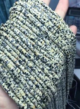 2*4MM 斑点石直切扣片海西片管珠散珠半成品手链项链配件配珠饰品
