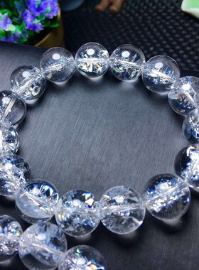 喜马拉雅白水晶手链diy散珠单圈