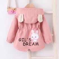 Girls Spring And Autumn Cotton Trench coat 2021 New Foreign Pie Spring Wear Childrens Spring Baby Girl 2022 Fashion