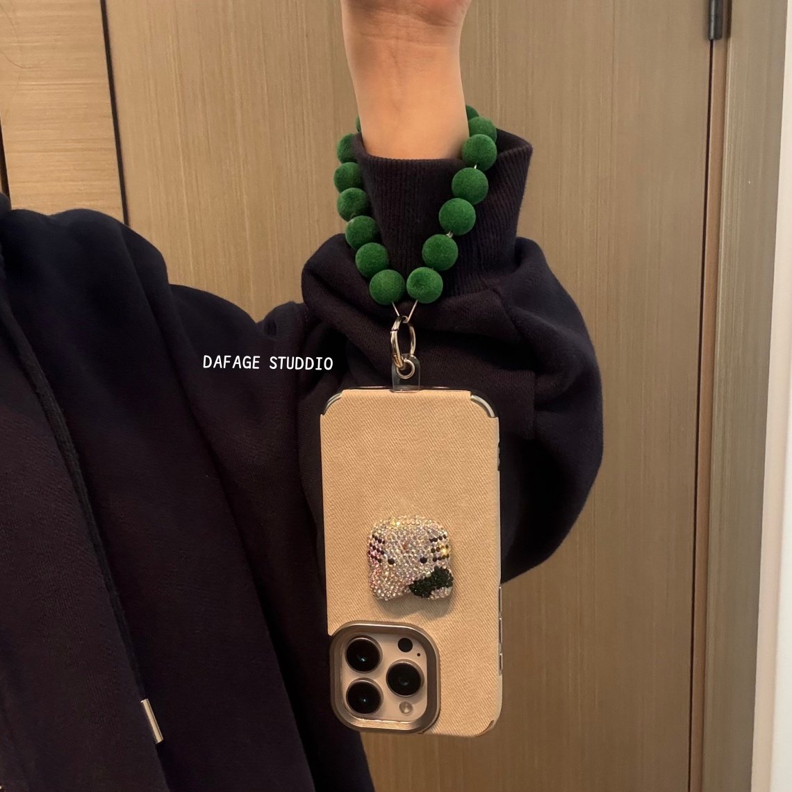 简约闪钻猫咪链条适用苹果14Promax手机壳16女16pro苹果17promax韩15苹果air,淘宝优惠券,粉丝福利购,淘宝优惠卷