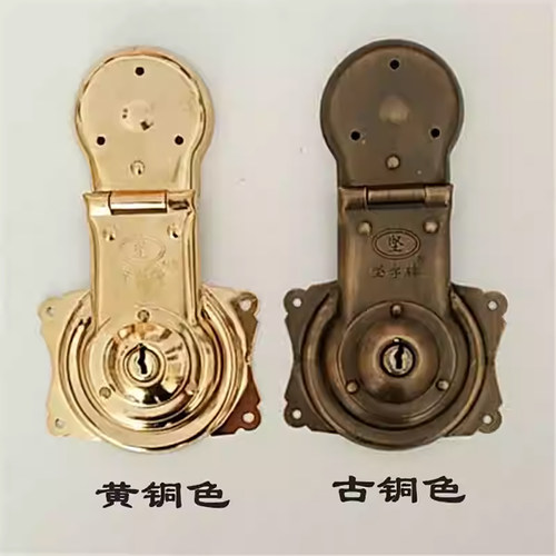 樟木箱五金铜配件箱锁箱扣明清中式仿古复古老式纯铜锁扣搭扣锁鼻 - 图1