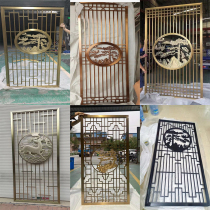 Custom 304 Stainless Steel Screens Partition Modern Light Lavish Minimalist Living-room Hotel Metal Background Wall Hollowed-out Carved Flowers