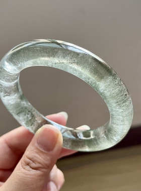 新品上架 天然绿幽灵手镯 室内自然光拍摄 胖圆 58.8mm