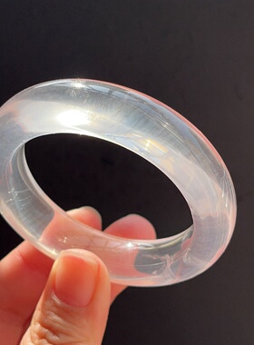 新品上架 天然奶白晶手镯女款冰种白月光手镯送女友礼物 50.7mm