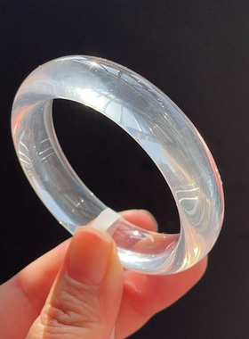 新品上架 天然奶白晶手镯女款冰种白月光手镯送女友礼物 50.8mm