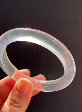 新品上架 天然奶白晶手镯女款冰种白月光手镯送女友礼物 56.7mm