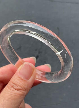 新品上架天然白发晶手镯 透体 百搭饰品清爽一图一物 52.8mm