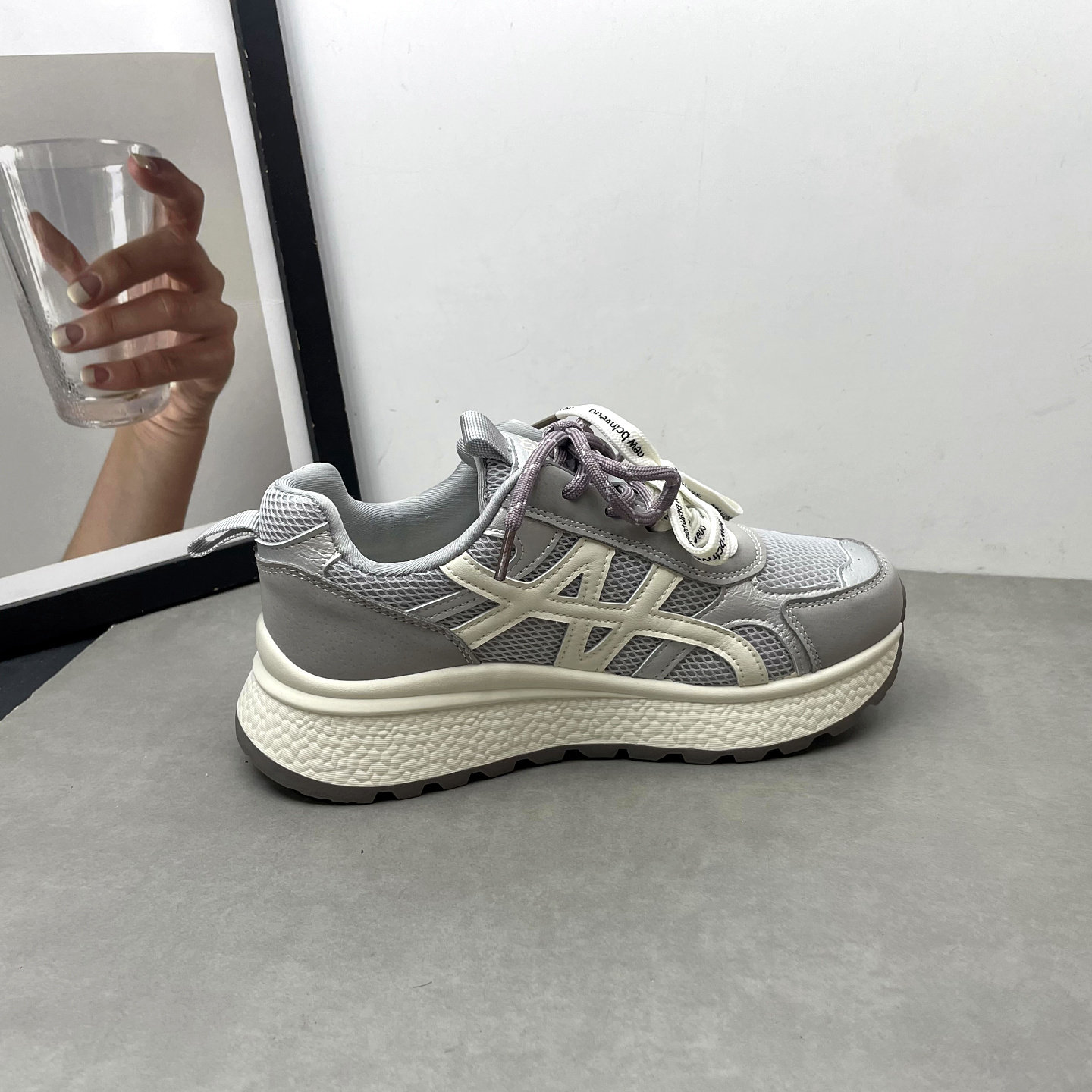 2026春季新款女鞋圆头深口系带平跟厚底轻便网面透气阿甘鞋女单鞋,淘宝优惠券,粉丝福利购,淘宝优惠卷