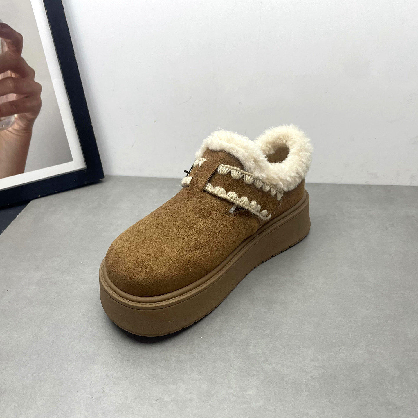 2025冬季新款加绒勃肯鞋女保暖雪地靴魔术贴厚底增高女士毛口棉鞋,淘宝优惠券,粉丝福利购,淘宝优惠卷