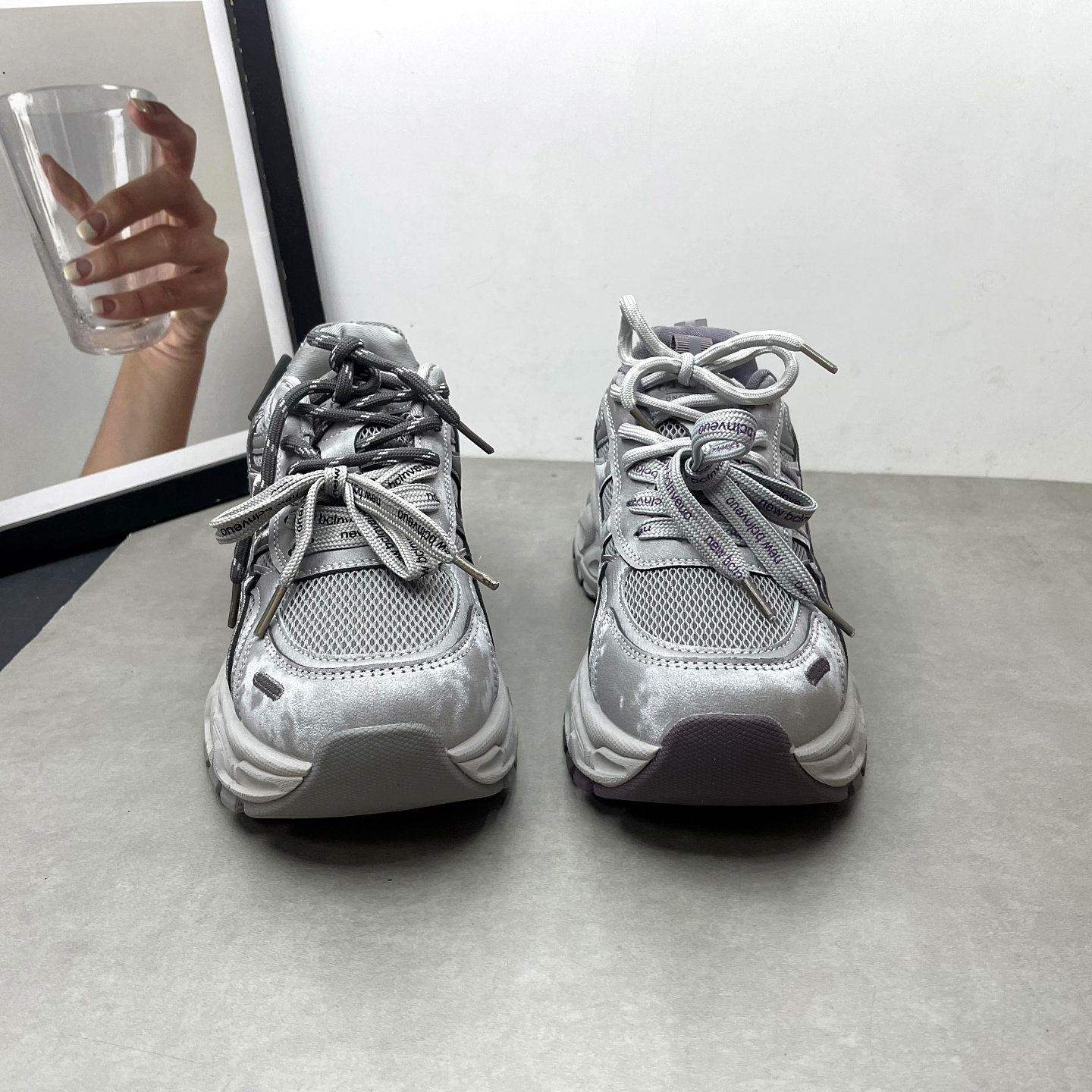 2026春季新款老爹鞋圆头深口系带松糕厚底网面透气韩版运动女单鞋,淘宝优惠券,粉丝福利购,淘宝优惠卷