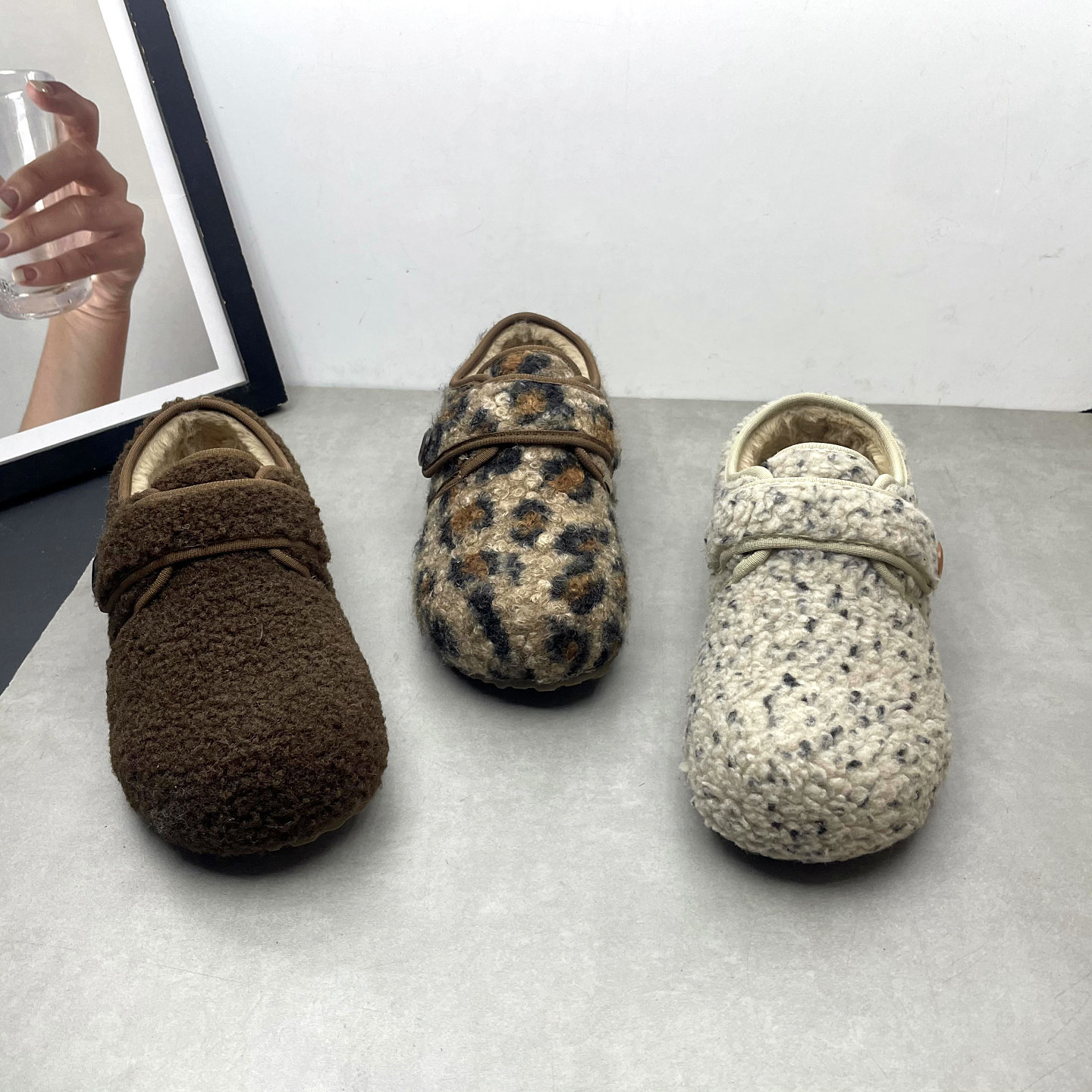 2025冬季新款圆头深口魔术贴平底防滑加绒保暖豆豆鞋勃肯鞋女棉鞋,淘宝优惠券,粉丝福利购,淘宝优惠卷