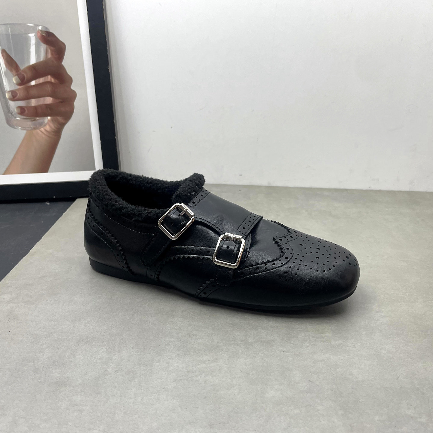 2025冬季新款女鞋英伦风时尚复古软底乐福鞋加绒保暖布洛克小皮鞋,淘宝优惠券,粉丝福利购,淘宝优惠卷