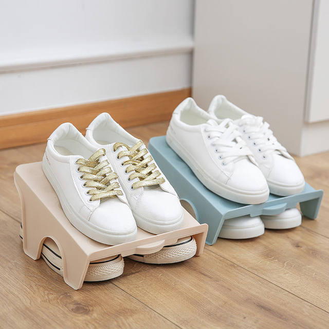 Plastic double-layer storage shoe rack double-layer shoe bracket cabinet integrated shoe bracket organize shoe slipper storage rack