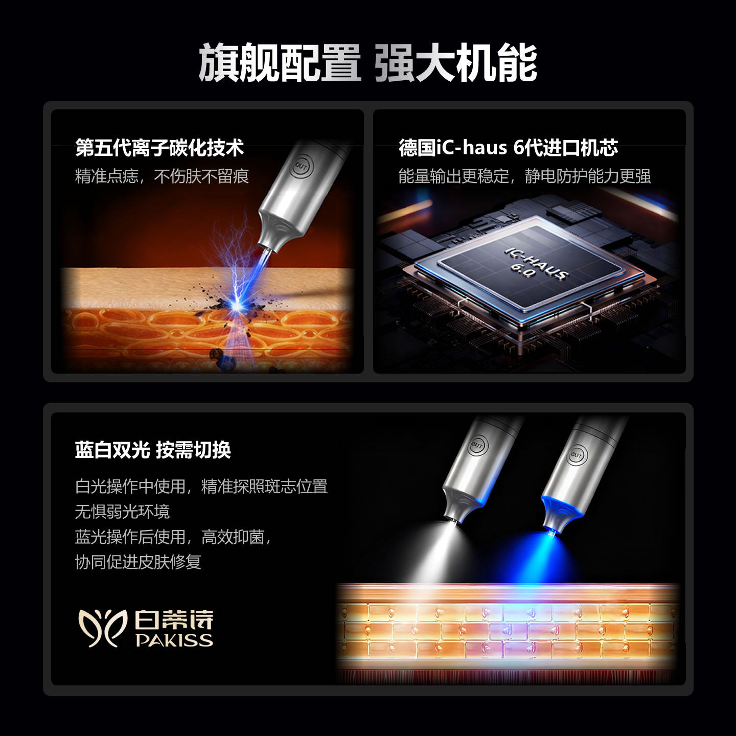 蓝白双光点疣点痣笔美容院专用痦子肉粒疙瘩去除祛扫斑激光美容仪,淘宝优惠券,粉丝福利购,淘宝优惠卷