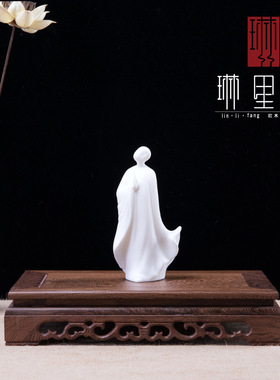 鸡翅木中式雕刻花盆佛像底座